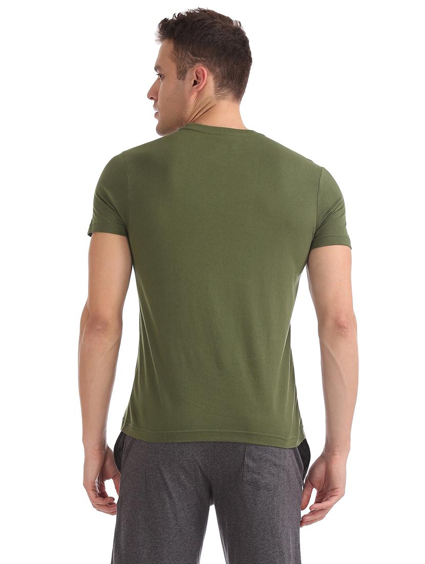olive green printed t-shirt - 17695799 - Zoom Image - 3