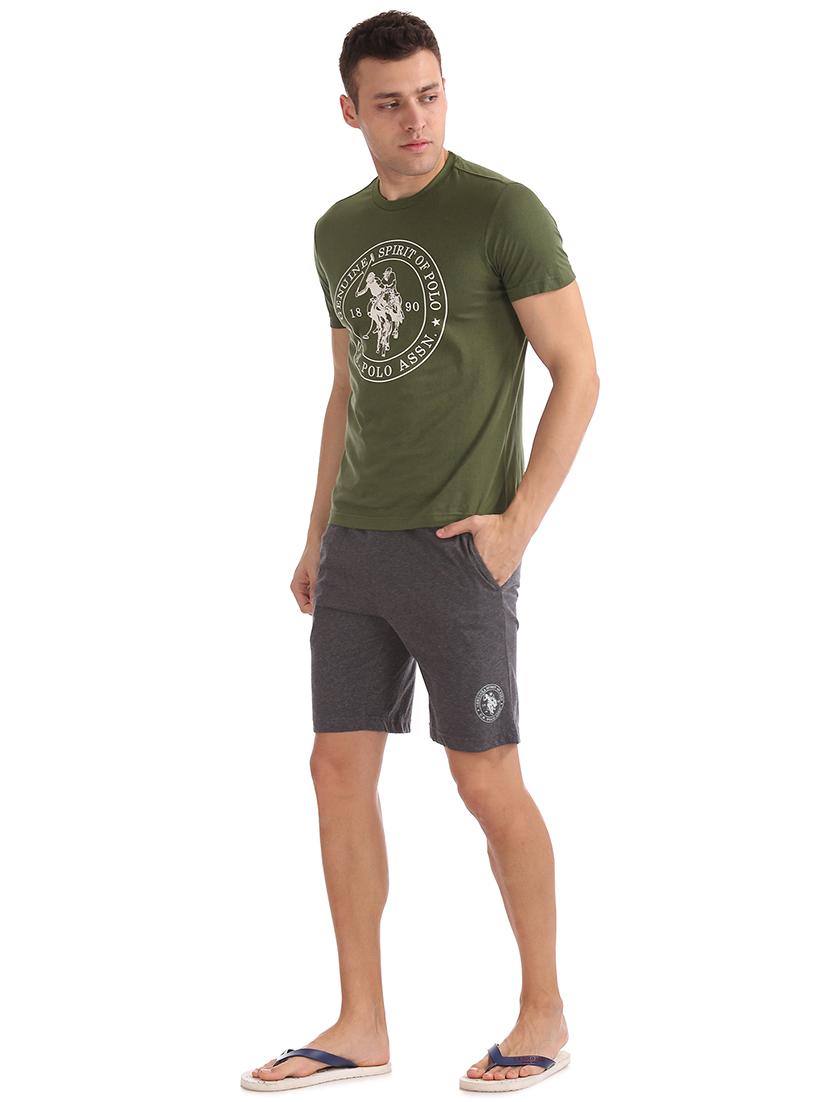 olive green printed t-shirt - 17695799 - Zoom Image - 4