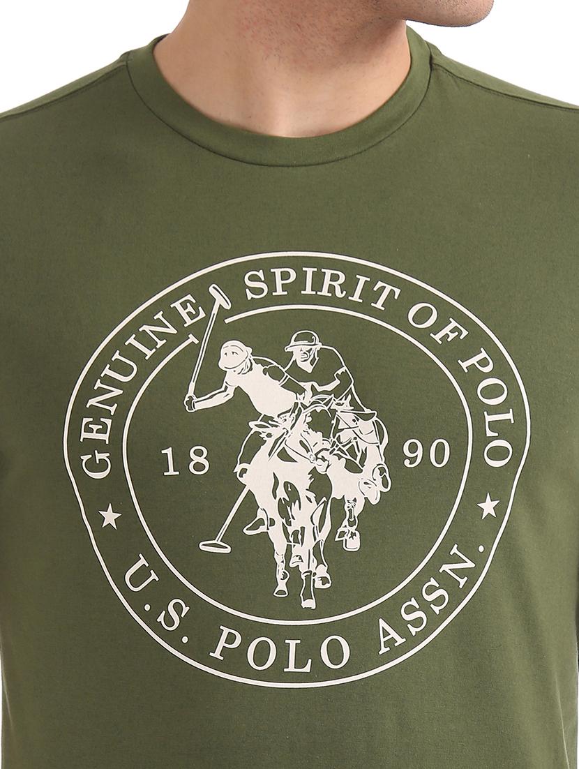 olive green printed t-shirt - 17695799 - Zoom Image - 5