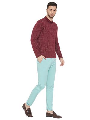 blue solid chinos - 17695854 - Standard Image - 5