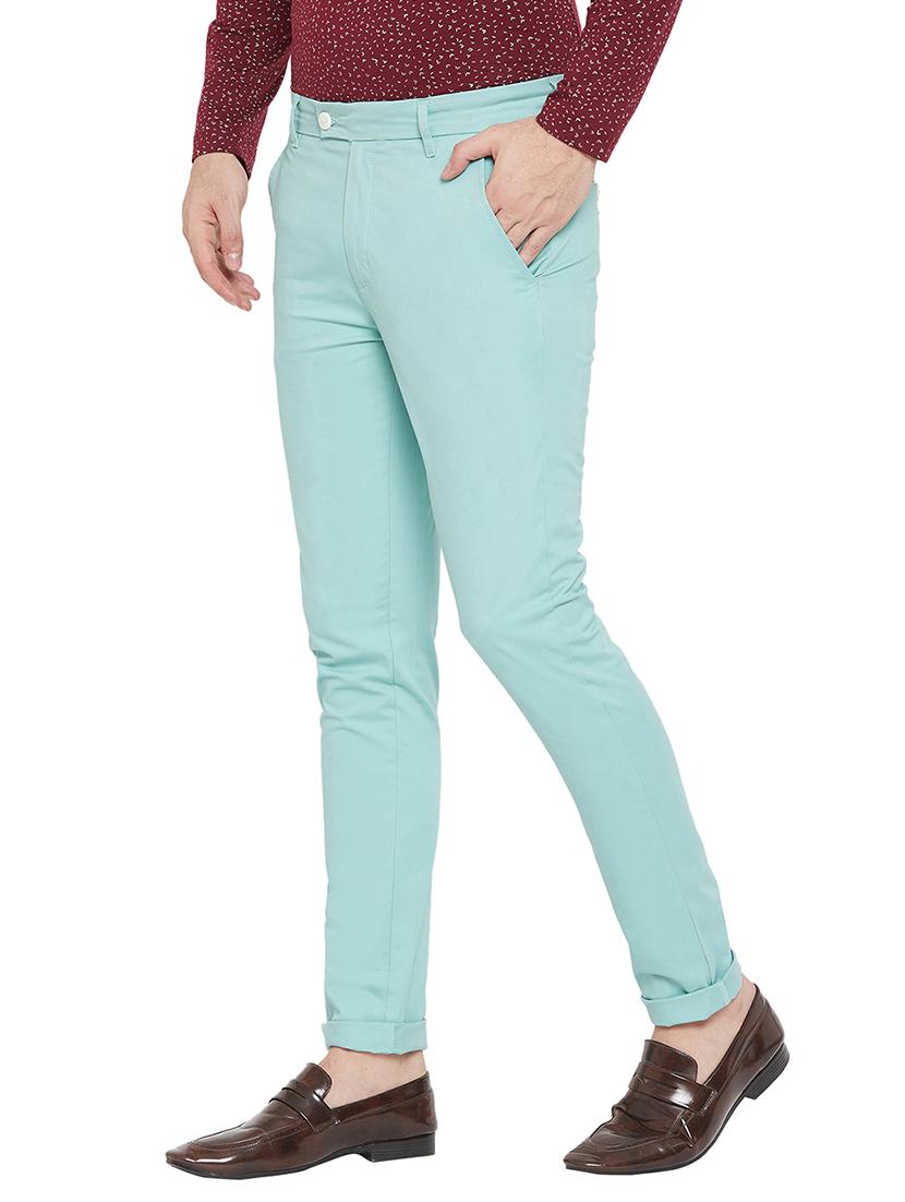 blue solid chinos - 17695854 - Zoom Image - 3
