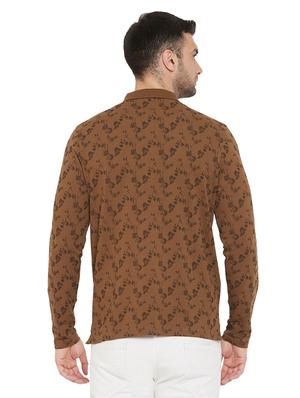 brown printed polo t-shirt - 17695864 - Standard Image - 4