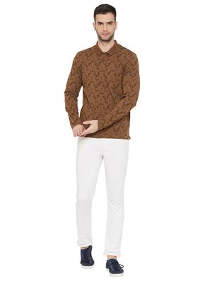 brown printed polo t-shirt - 17695864 - Standard Image - 5