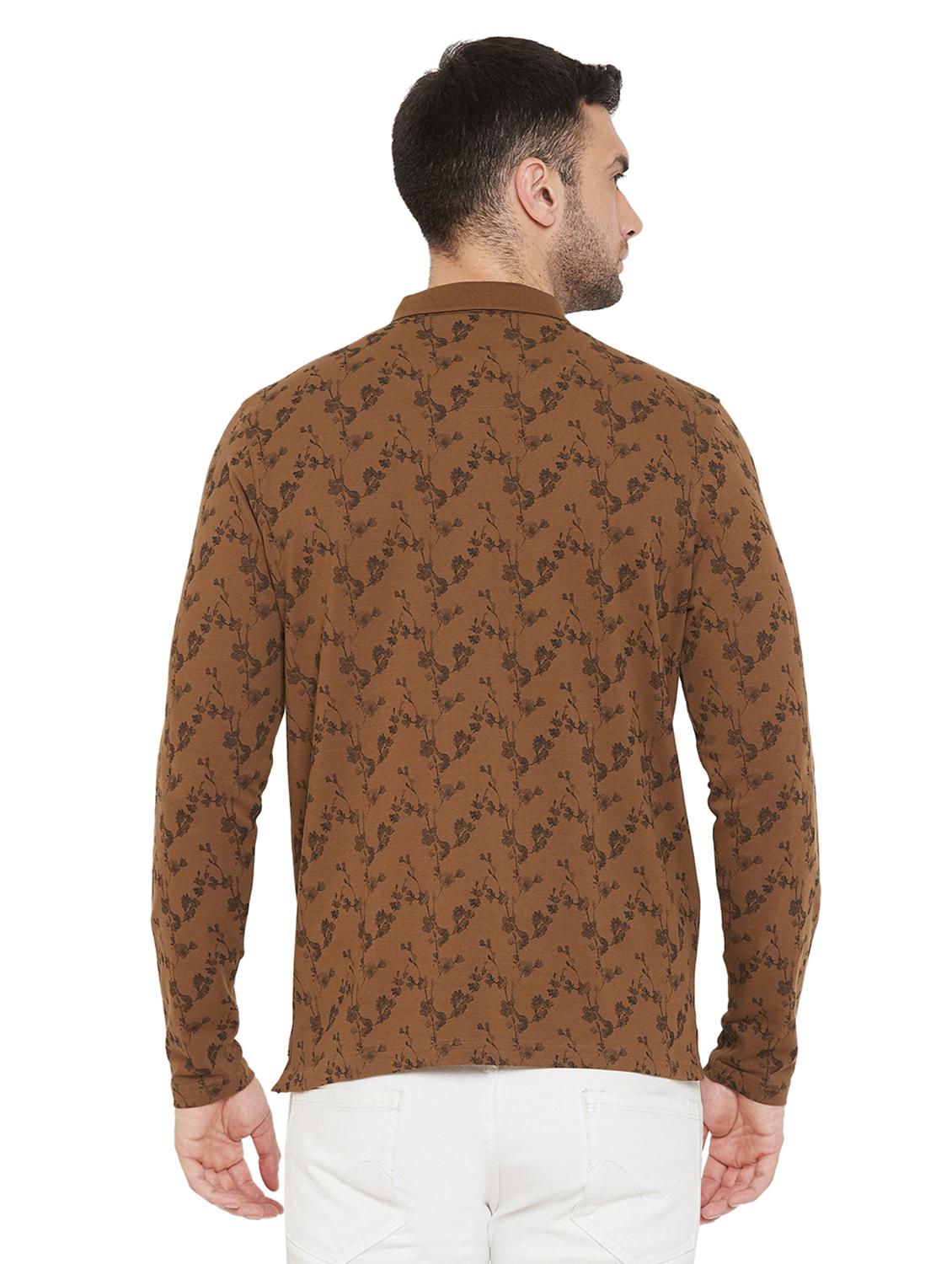 brown printed polo t-shirt - 17695864 - Zoom Image - 4