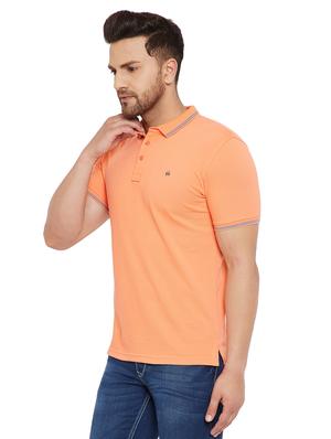 orange solid polo t-shirt - 17695878 - Standard Image - 2