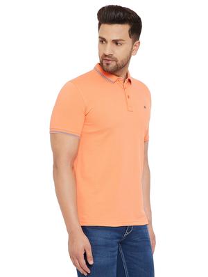 orange solid polo t-shirt - 17695878 - Standard Image - 3