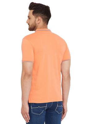 orange solid polo t-shirt - 17695878 - Standard Image - 4