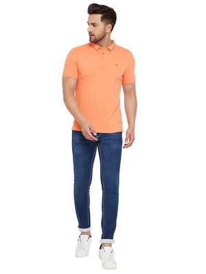 orange solid polo t-shirt - 17695878 - Standard Image - 5
