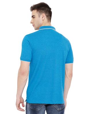 blue solid polo t-shirt - 17695883 - Standard Image - 4