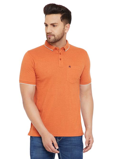 orange solid polo t-shirt - 17695884 - Standard Image - 1