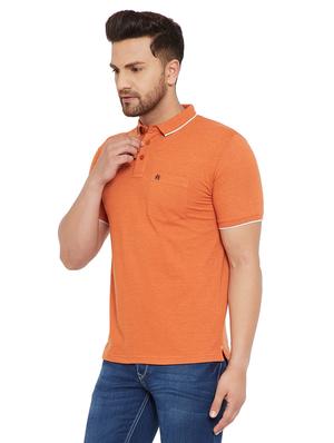 orange solid polo t-shirt - 17695884 - Standard Image - 2
