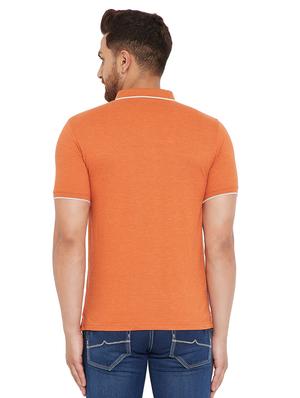 orange solid polo t-shirt - 17695884 - Standard Image - 4
