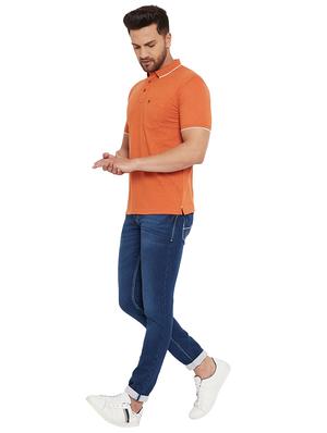 orange solid polo t-shirt - 17695884 - Standard Image - 5