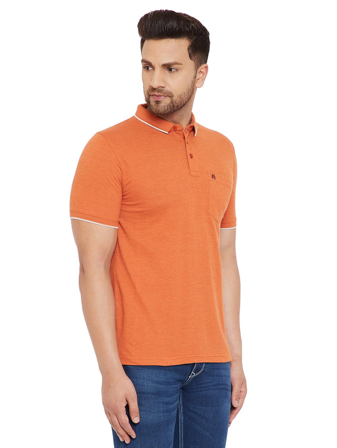 orange solid polo t-shirt - 17695884 - Zoom Image - 3
