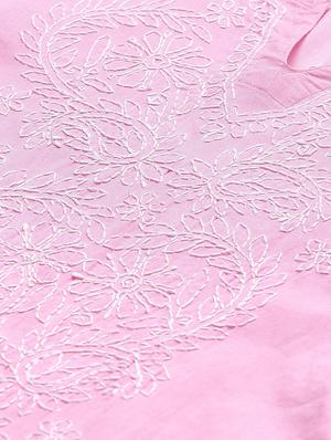 ada hand-embroidered pink chikankari kurta palazzo set - 17695922 - Standard Image - 5