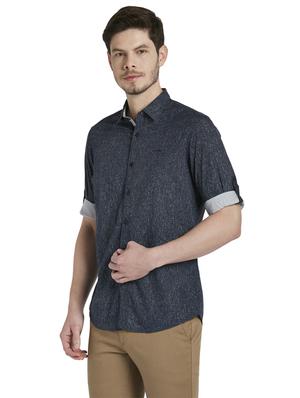 blue printed casual shirt - 17695952 - Standard Image - 2