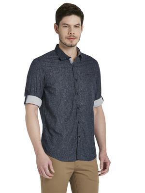 blue printed casual shirt - 17695952 - Standard Image - 3