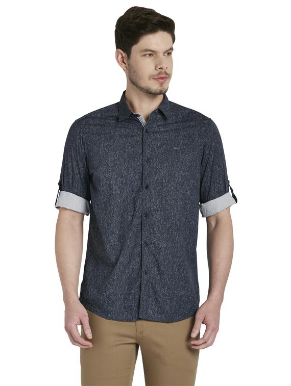 blue printed casual shirt - 17695952 - Zoom Image - 1