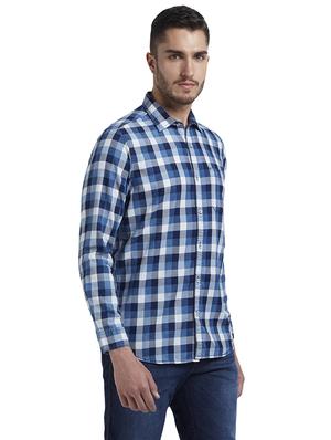 blue checkered casual shirt - 17695955 - Standard Image - 2