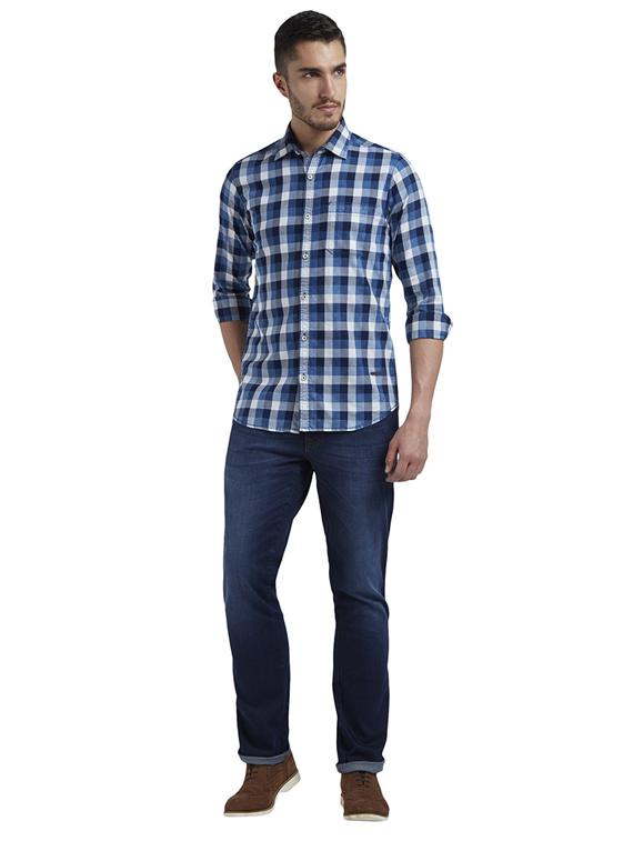 blue checkered casual shirt - 17695955 - Zoom Image - 5