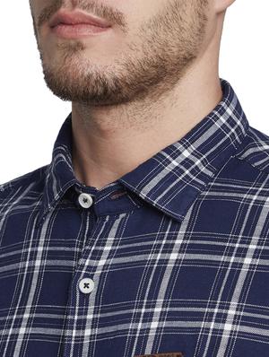 blue checkered casual shirt - 17695958 - Standard Image - 6
