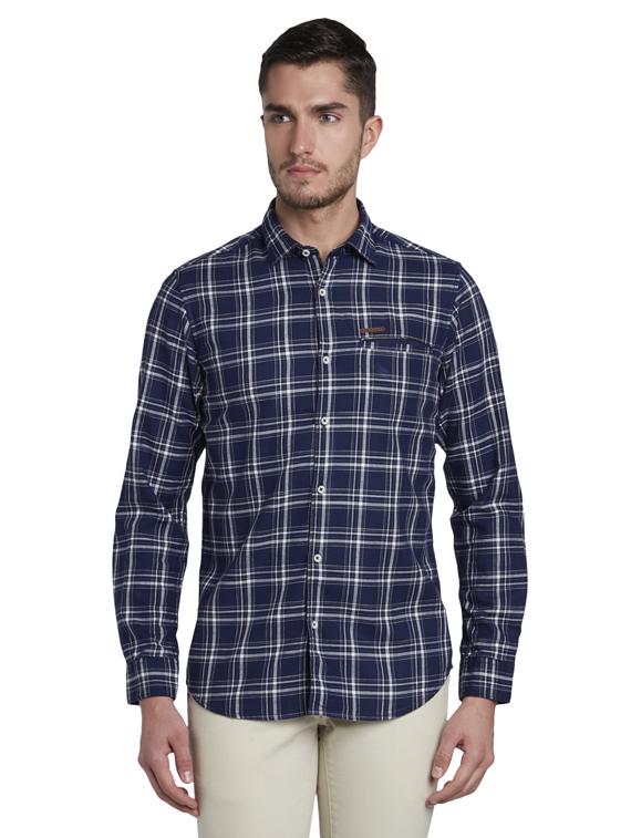 blue checkered casual shirt - 17695958 - Zoom Image - 1