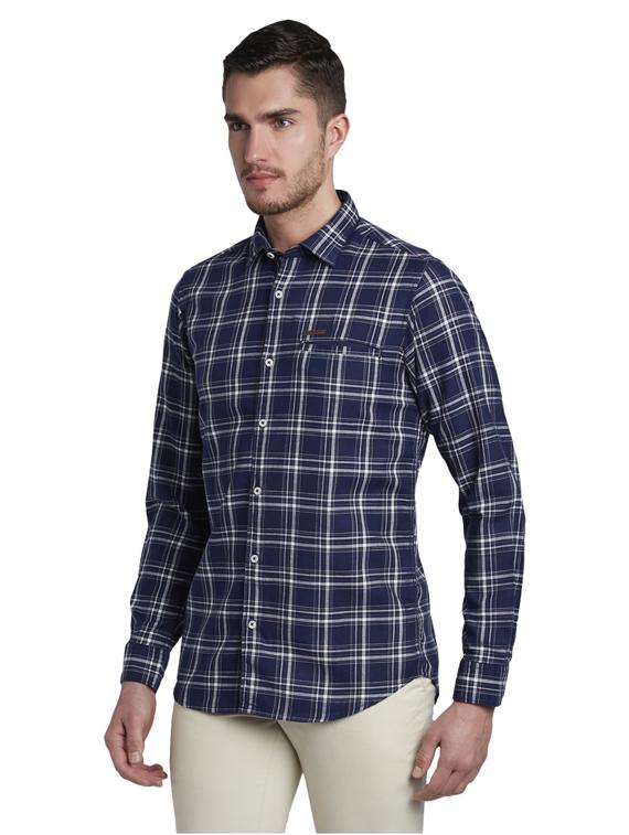 blue checkered casual shirt - 17695958 - Zoom Image - 3