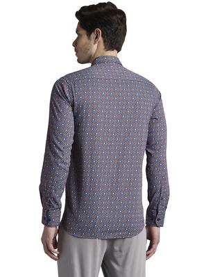 blue printed casual shirt - 17695970 - Standard Image - 3