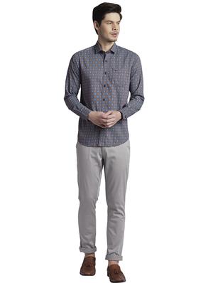 blue printed casual shirt - 17695970 - Standard Image - 4