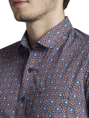 blue printed casual shirt - 17695970 - Standard Image - 5