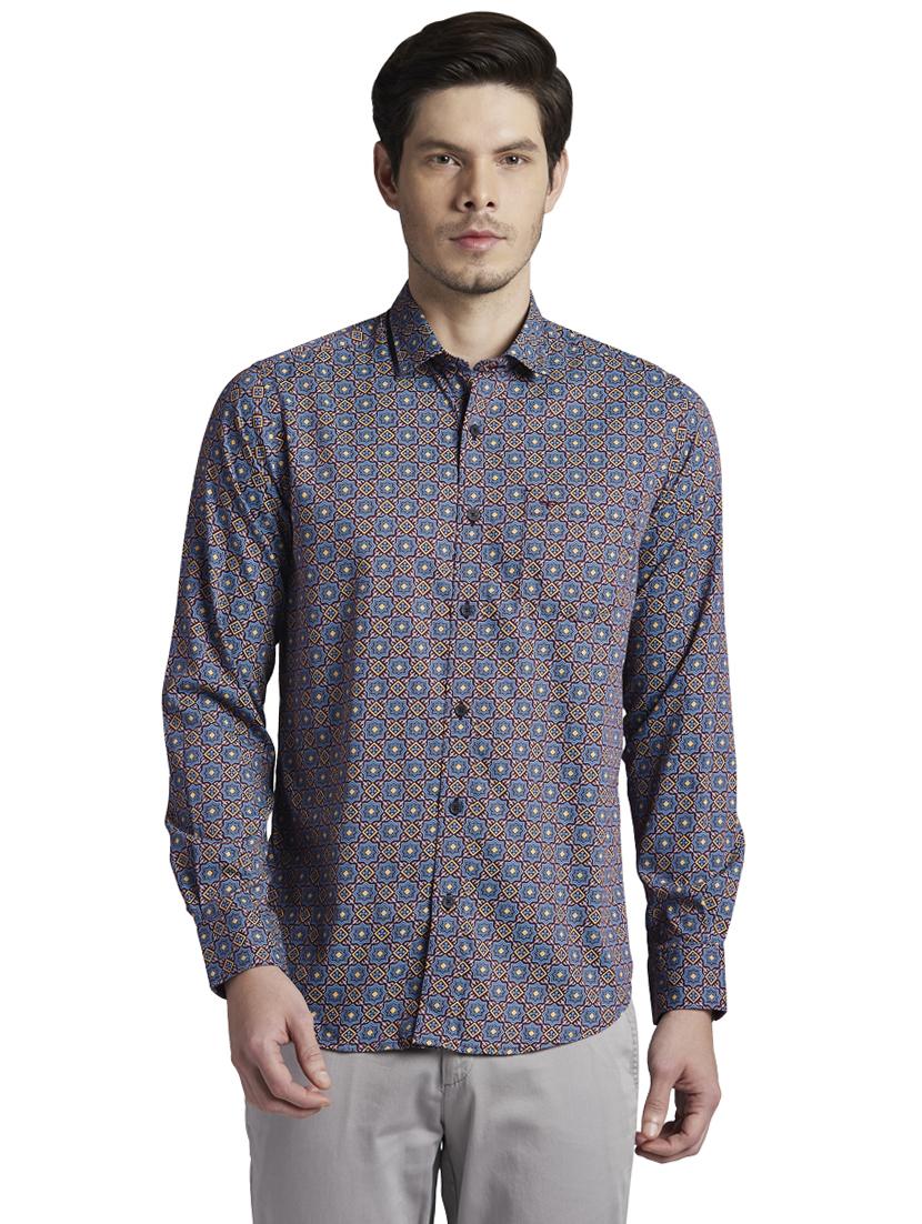blue printed casual shirt - 17695970 - Zoom Image - 1