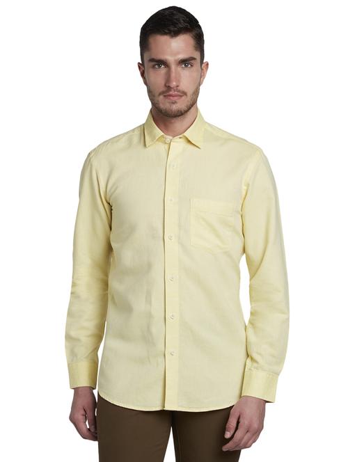 yellow solid casual shirt - 17695988 - Standard Image - 1