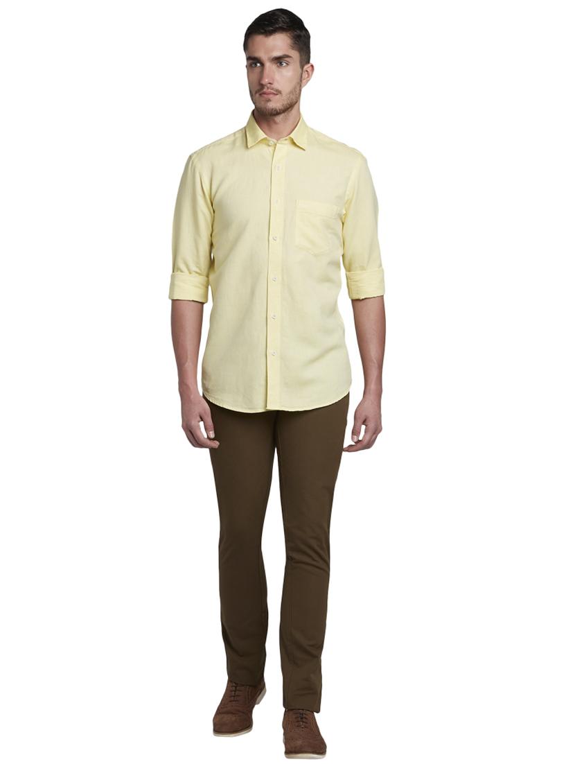 yellow solid casual shirt - 17695988 - Zoom Image - 4