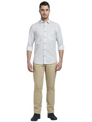 light blue printed linen casual shirt - 17696013 - Standard Image - 4