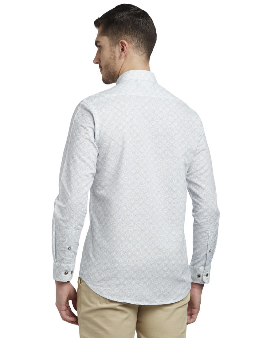light blue printed linen casual shirt - 17696013 - Zoom Image - 3