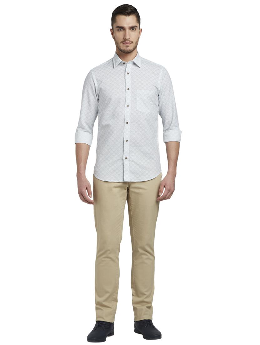 light blue printed linen casual shirt - 17696013 - Zoom Image - 4