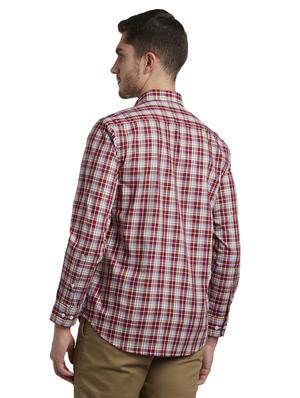 maroon checkered casual shirt - 17696034 - Standard Image - 4