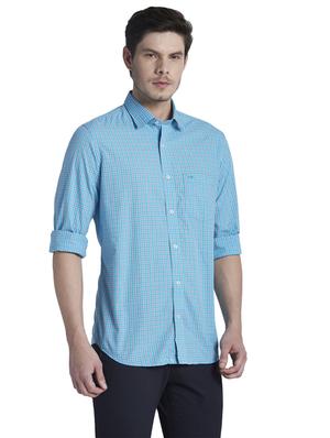 blue checkered casual shirt - 17696077 - Standard Image - 3
