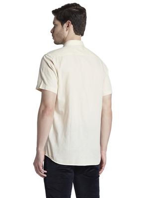 beige solid casual shirt - 17696125 - Standard Image - 4