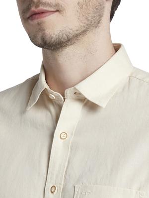 beige solid casual shirt - 17696125 - Standard Image - 6