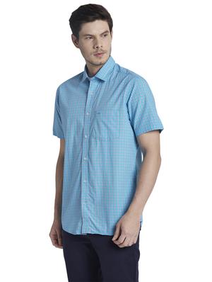 blue checkered casual shirt - 17696128 - Standard Image - 3