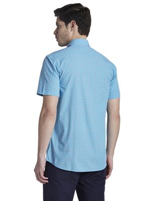 blue checkered casual shirt - 17696128 - Standard Image - 4