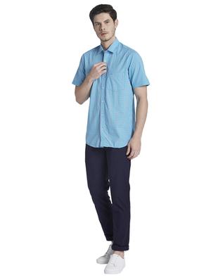 blue checkered casual shirt - 17696128 - Standard Image - 5