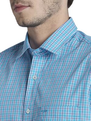 blue checkered casual shirt - 17696128 - Standard Image - 6