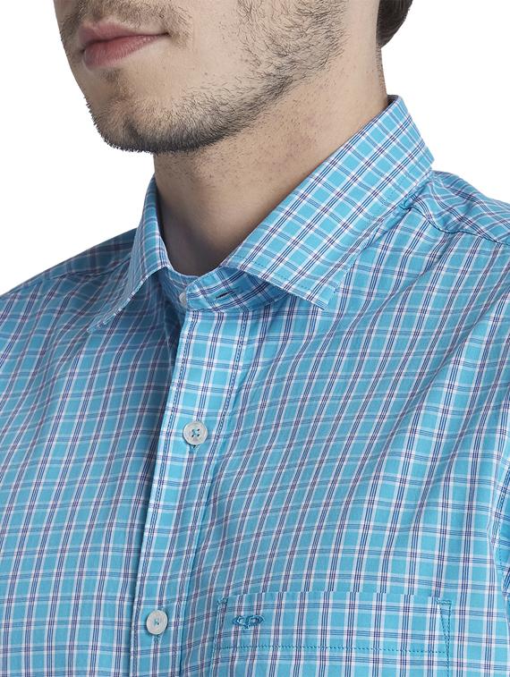blue checkered casual shirt - 17696128 - Zoom Image - 6