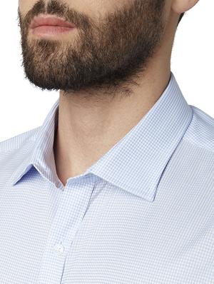 blue checkered formal shirt - 17696272 - Standard Image - 5