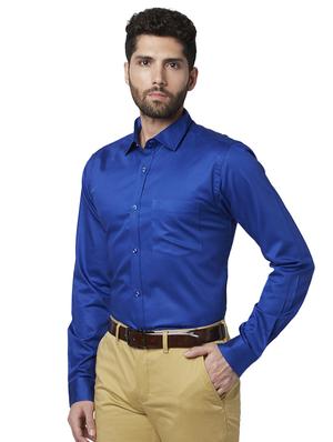 blue solid formal shirt - 17696298 - Standard Image - 2