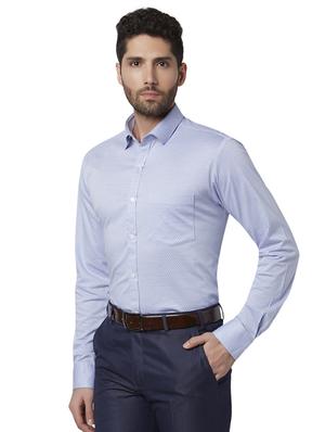 blue printed formal shirt - 17696308 - Standard Image - 2