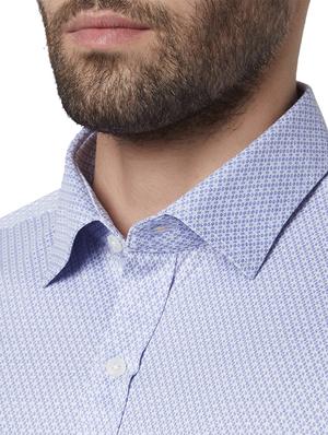 blue printed formal shirt - 17696308 - Standard Image - 5