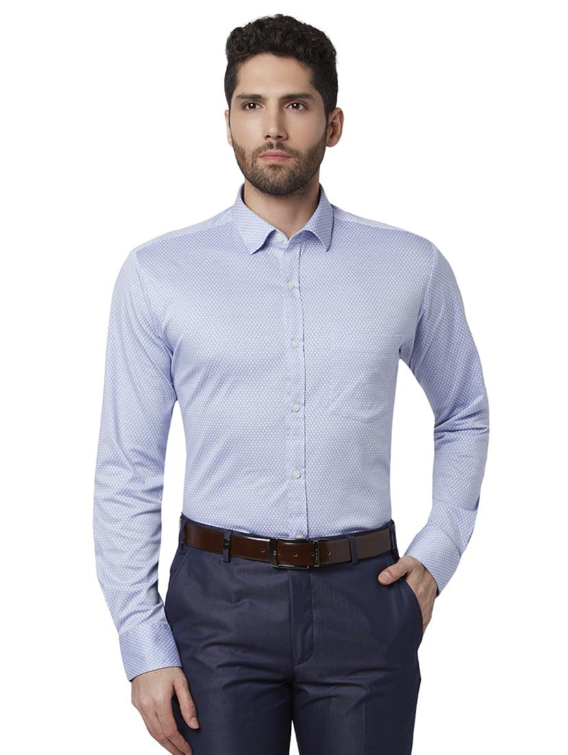 blue printed formal shirt - 17696308 - Zoom Image - 1